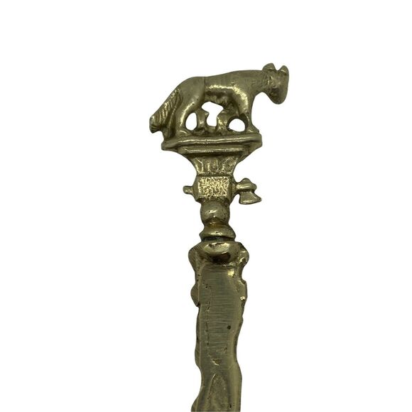 Meat Fork Vintage Montagnani Italy Ornate Gold Tone Decorative Serving 7" - Picture 3 of 16